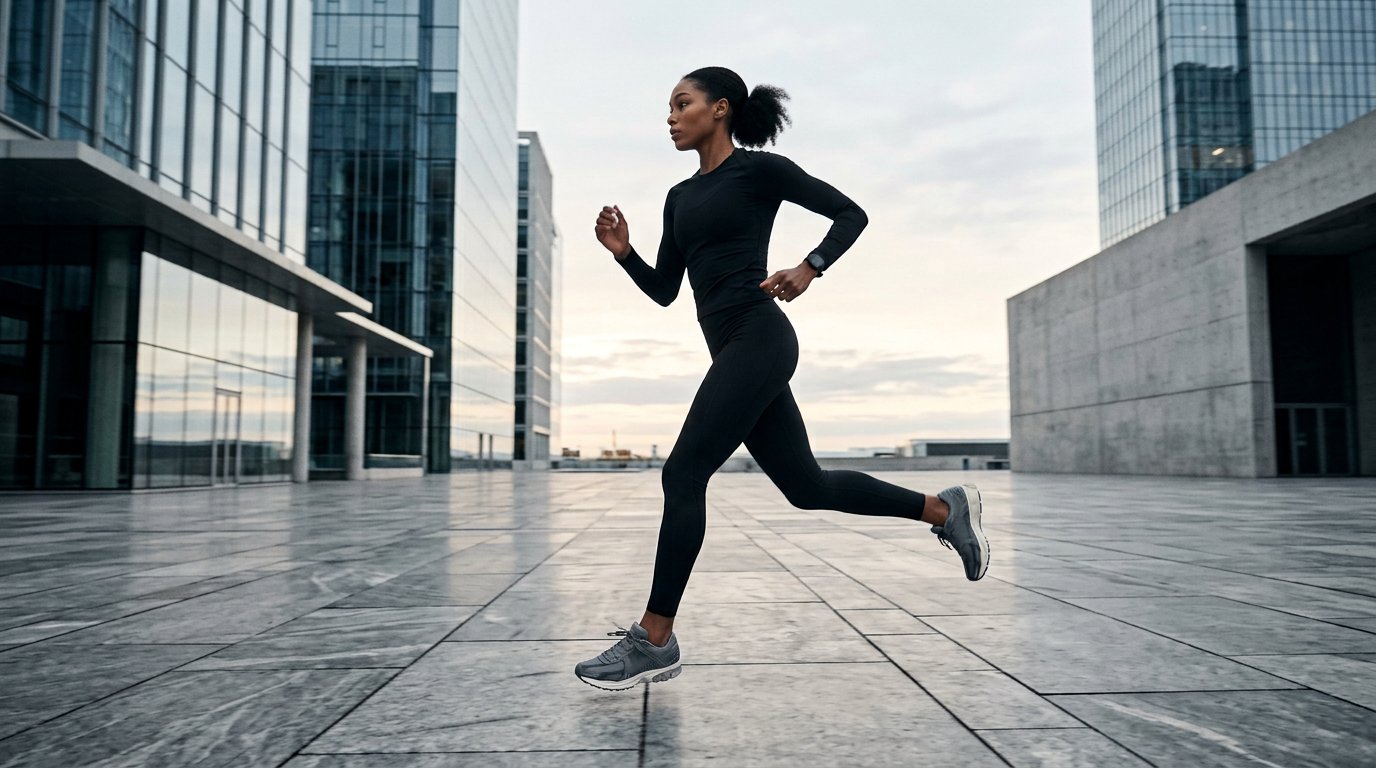 Runner wearing premium performance footwear