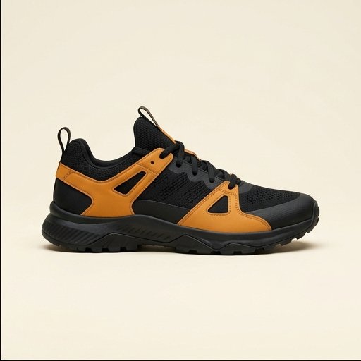 Black and amber training shoe